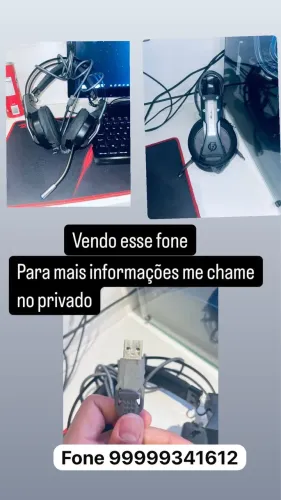 Fone RGB cabo USB com microfone (está perfeitamente funcionando)