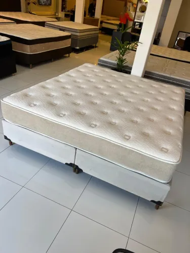 COLCHÃO KING SIZE SEMINOVA TOP + BASE - ENTREGO!
