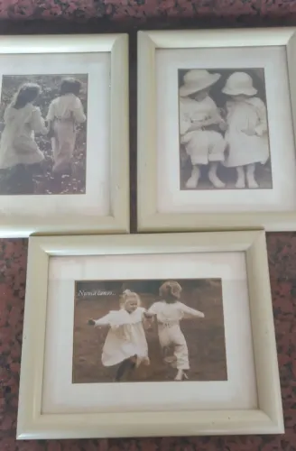 03 quadros antigos fotos antigas enfeite decoração cenário comércio casa sala 