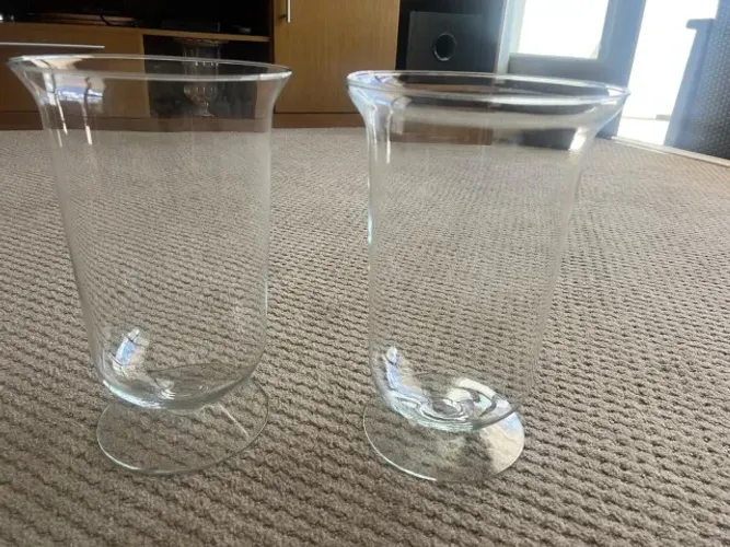 Conjunto de 2 vasos de vidro decorativos para ambientes