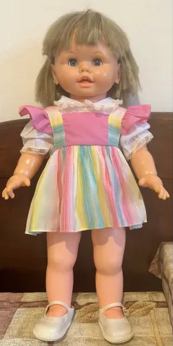 Boneca Estrela Original Vintage - Gigante Anos 70/80 - Vestido Arco-Íris Raro