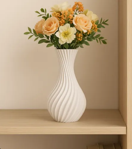 Vaso Decorativo Espiral - Branco 15 cm