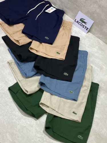 Short L@coste em Linho com Bolsos Laterais e Traseiro