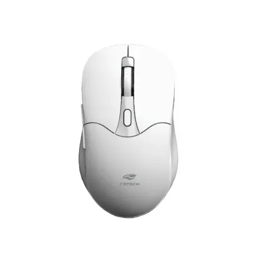 Mouse Sem Fio Bluetooth/USB C3Tech M-BT60WH White 1.600DPI Recarregável - WZetta