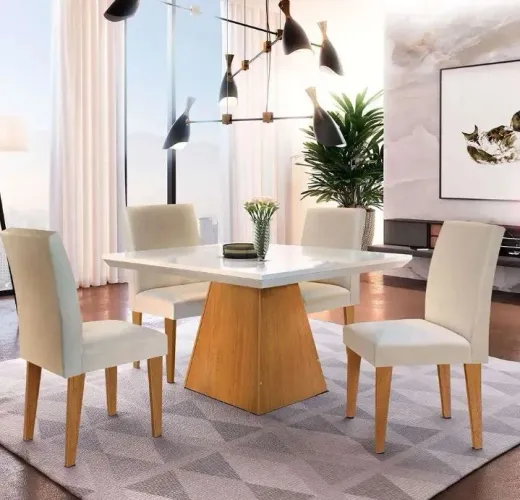 Mesa com 4 cadeiras 100% MDF 