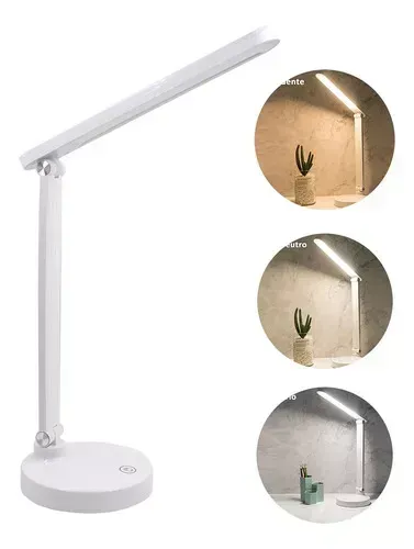 Luminária Articulável em LED - 3 cores - Botão Touch Screen - NTD011