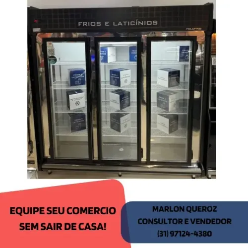 Refrigerador Auto Serviço 3 Portas Polo Frio para Bebidas