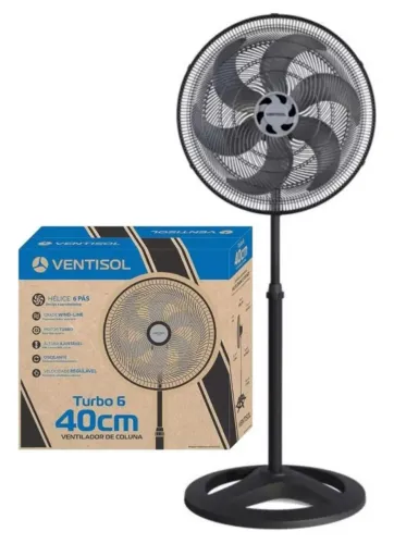 Ventilador COLUNA VENTISOL Turbo 40cm 6 Pás 220V<br>
