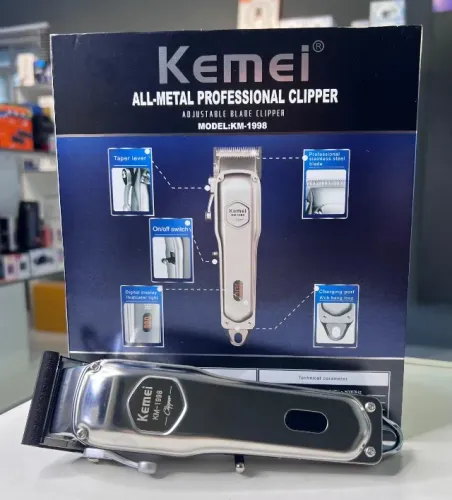 Máquina de Cortar Cabelo Kemei KM-1998 - Profissional All-Metal