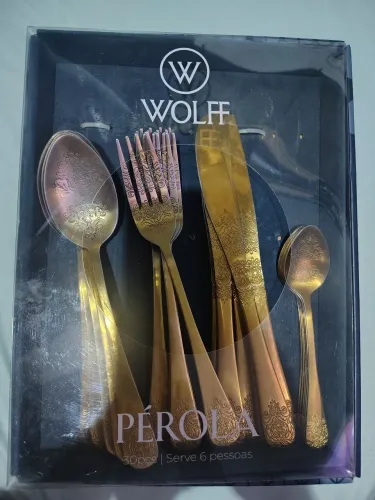 Faqueiro pérola dourada wolff usado 