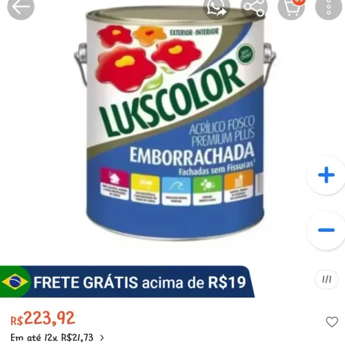 Tinta LUKSCOLOR Emborrachada Fosco Premium Plus - 3,6L