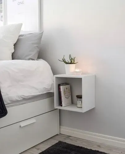 Nicho Suspenso Cama Lateral em MDF Branco Quarto / Leia a descrição do anúncio