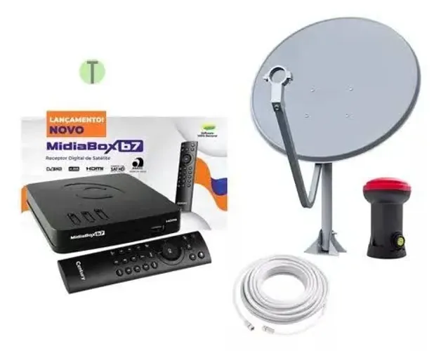 Kit Completo parabólica digital Century B7 R$380 reais