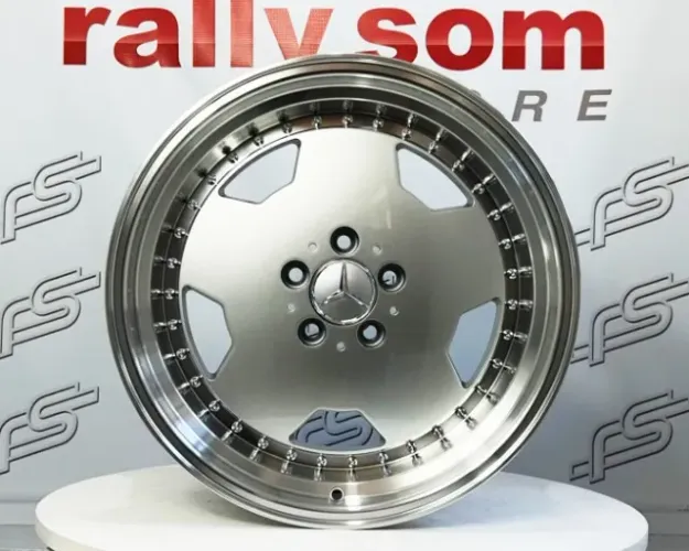 Jogo de Roda Mercedes Monobloco Prata Brilhante Borda Diamantada 5x112 - 18x8 e 18x9 Offse
