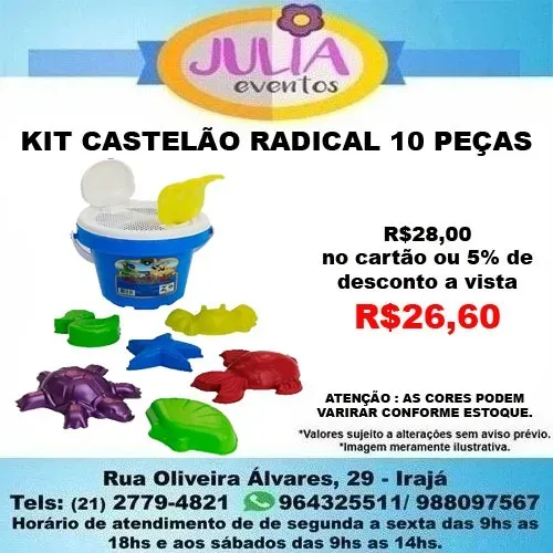 KIT BALDINHO CASTELÃO RADICAL 10 PEÇAS INFANTIL