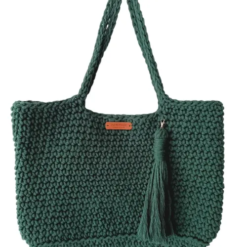 Promoção Bolsa de ombro em crochê barbante