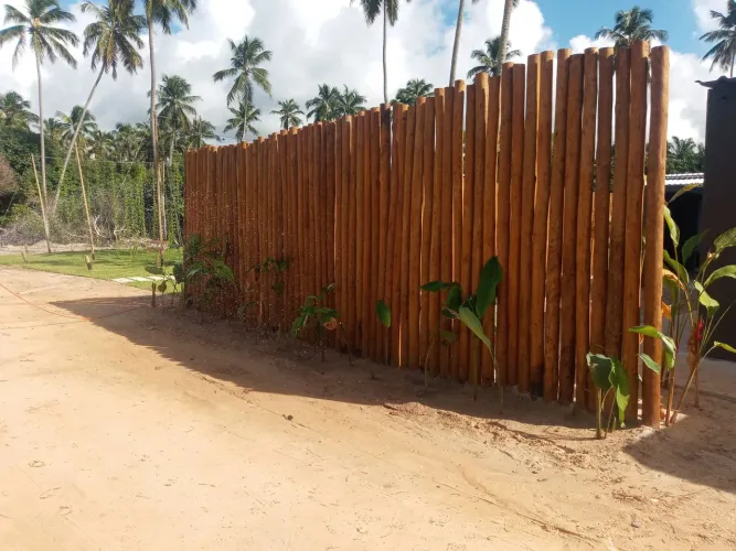 Cercado de eucalipto tratado rústica para área externa
