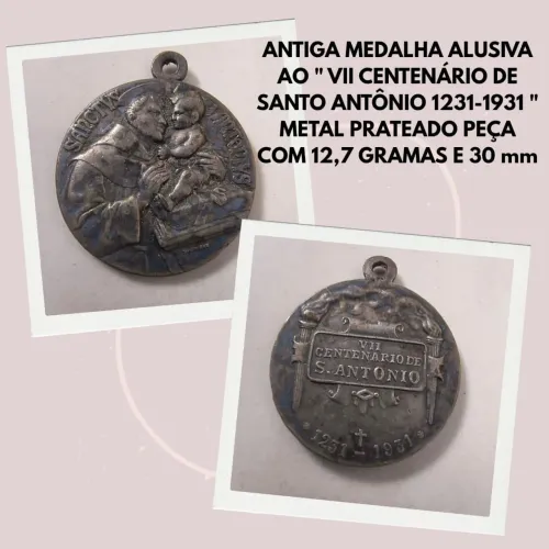Antiga medalha católica - numismática 