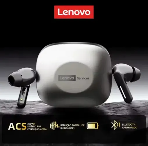 Fone De Ouvido Lenovo Services Le209 Bluetooth Cancelamento De Ruído Inteligente E Design