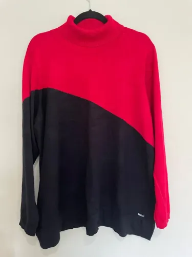 Tricô Preto e Vermelho | Calvin Klein | Tamanho G
