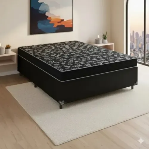 Conjunto Base com Colchão D20 casal novo (Gett moveis)
