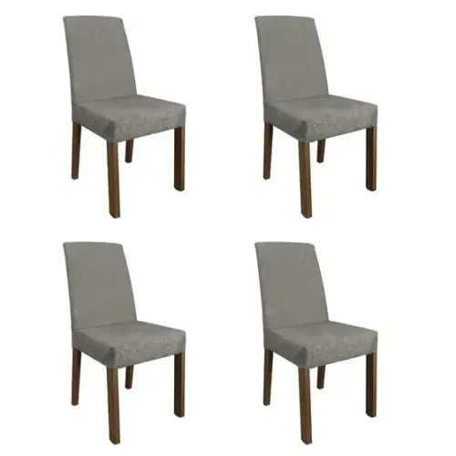 Conjunto 4 Cadeiras Para Sala De Jantar No Bege