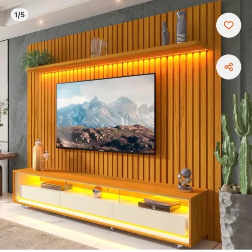 Rack com Painel para TV até 90 Polegadas LED 3 Gavetas Nobre Clean 