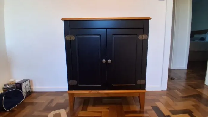 Balcão / Buffet / Aparador Imperial Preto Em Laca Com Madeira Maciça - Novíssimo