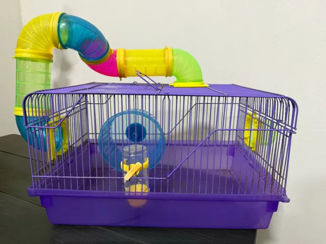 Gaiolas para hamster com tubos e acessórios