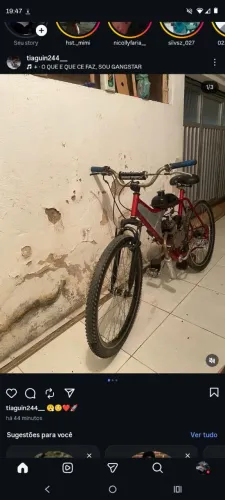 bicicleta motorizada usado com moto e tanque de gasolina 
