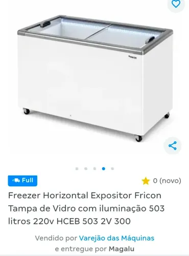 Freezer horizontal Fricon com tampas de vidro com garantia de fabrica