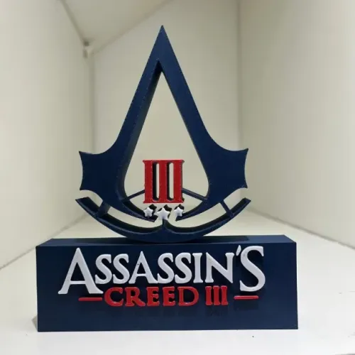 Placa Assassin's Creed 3 - Letreiro Gamer Mesa, Enfeite Setup, Connor Kenway ?