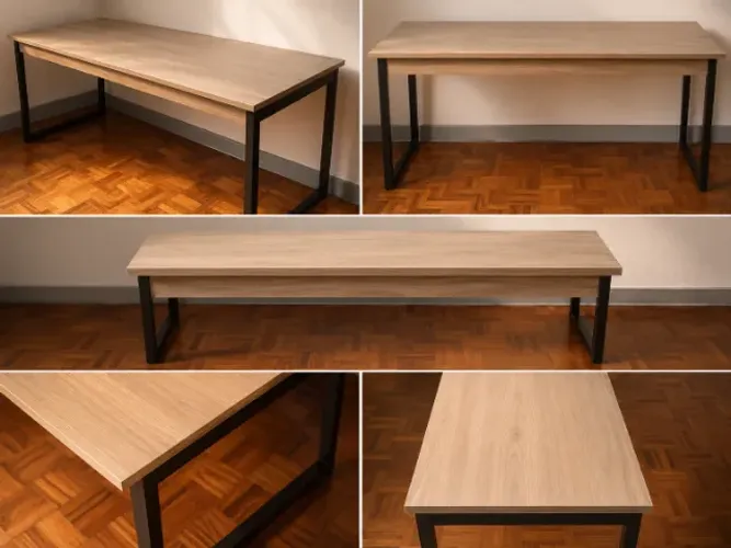 Mesa de Jantar 1,35m x 70cm - Estilo Industrial