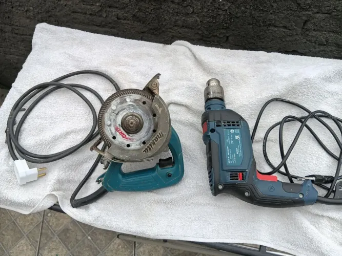 Furadeira e Parafusadeira + Makita serra Mármore