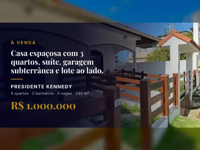 Exclusiva casa em Presidente Kennedy: 3 quartos e potencial de expansão!