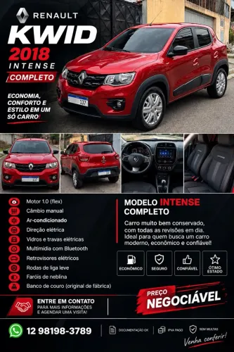 Renault Kwid Intense 1.0 Flex 12V 5P Mec. 2018