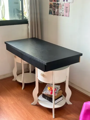 Mesa Escritório 2 Gavetas Preta