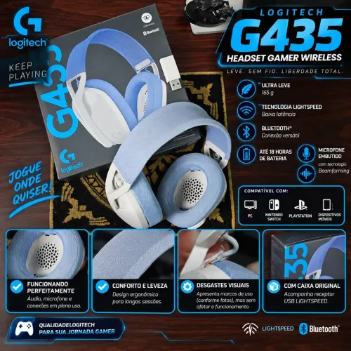 Headset Logitech G435 LIGHTSPEED - Wireless + Bluetooth