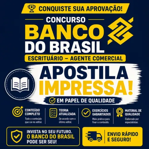 APOSTILA IMPRESSA BANCO DO BRASIL - FAÇO ENTREGA