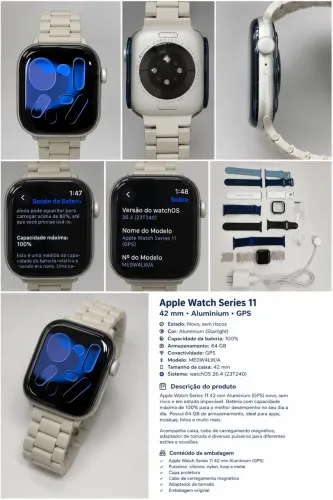 Apple Watch Séries 11 42mm 64gb de armazenamento