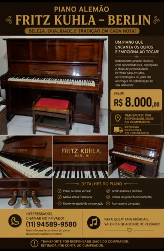 Piano acústico Fritz kuhla 