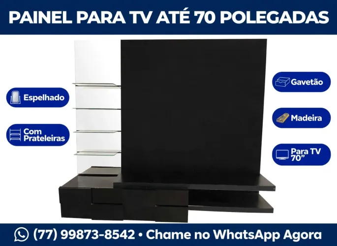 PAINEL DE MADEIRA PARA TV 70"