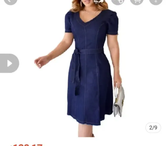 Vestido jeans P novo elastano lindíssimo