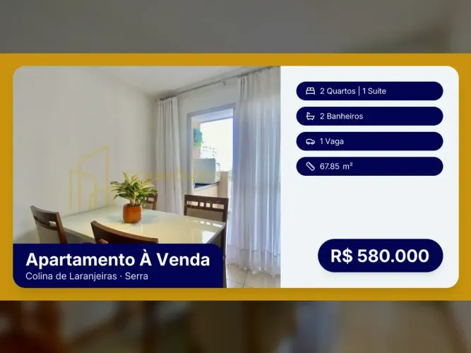 Oportunidade em Colina de Laranjeiras: apartamento com 2 quartos e sol da manhã!