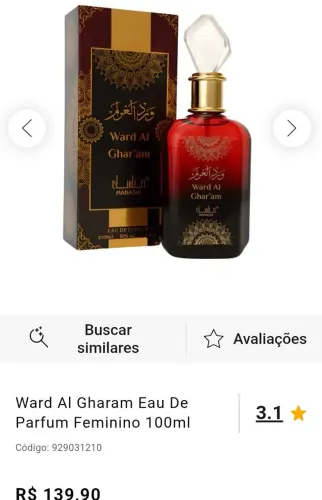 Perfume árabe feminino 