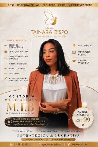 Curso de design de sobrancelhas, cílios e depilação a cera profissional