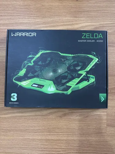 Master Cooler Gamer Verde Com Led Warrior, Suporte de Notebook - AC292, 30 x 37 cm