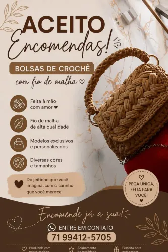 Bolsa de crochê com dio de malha