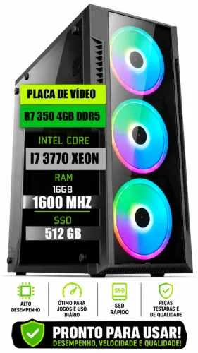 Pc Gamer I7 3770 Xeon + 500gb Ssd + 16gb Ram 1600 + R7 4gb Ddr5