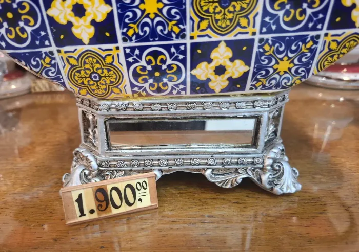 Vaso em Porcela Azulejo Português 
